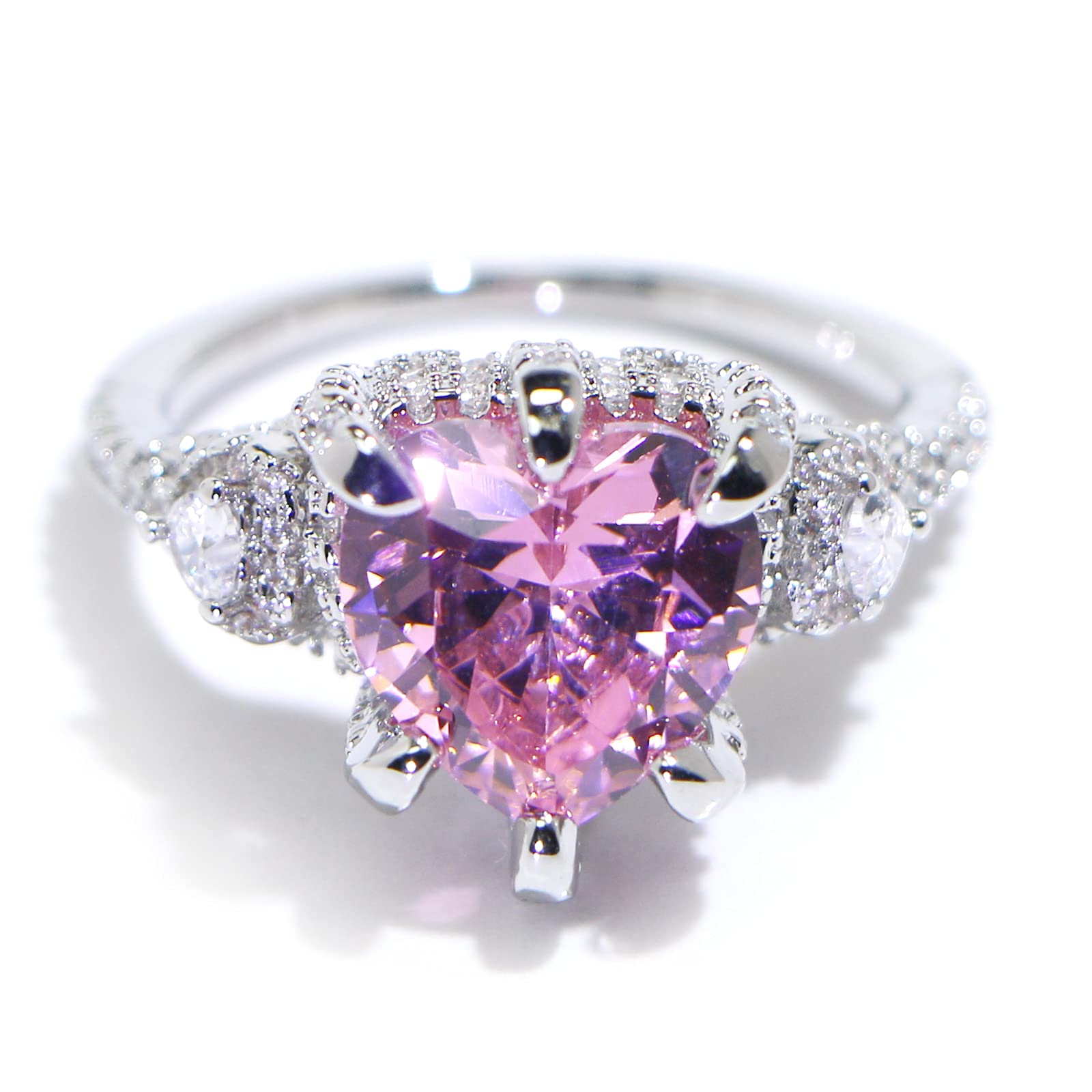 Amazon.com: 925 Sterling Silver Shiny Full Diamond Heart
