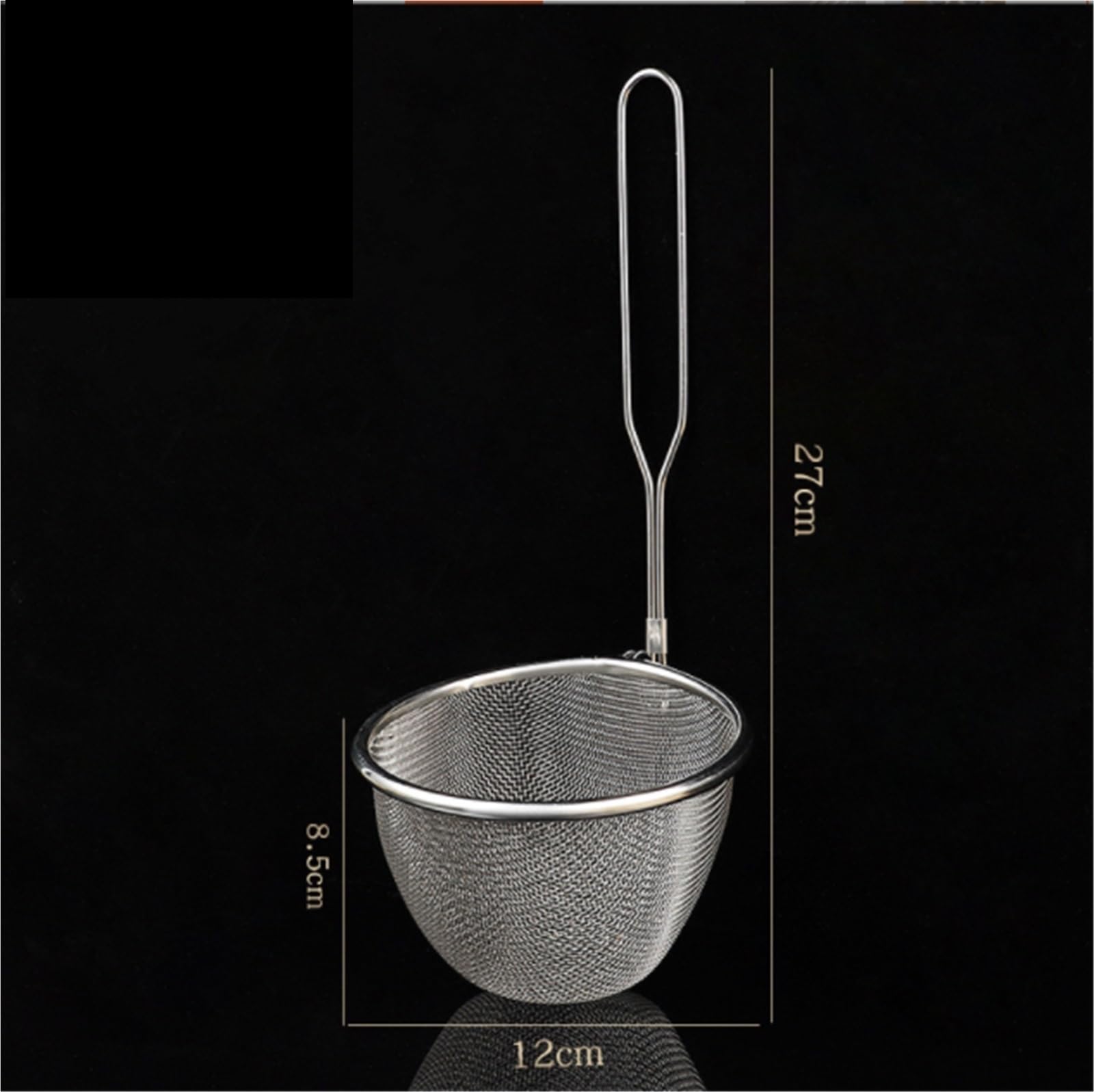 Schaumlöffel Küchensieb Lebensmittelsieb Aus Feinem Drahtgeflecht Aus Edelstahl, Sieb for Heißbraten, Filterkorb, Sieb Zum Kochen Frittieren(27cm)