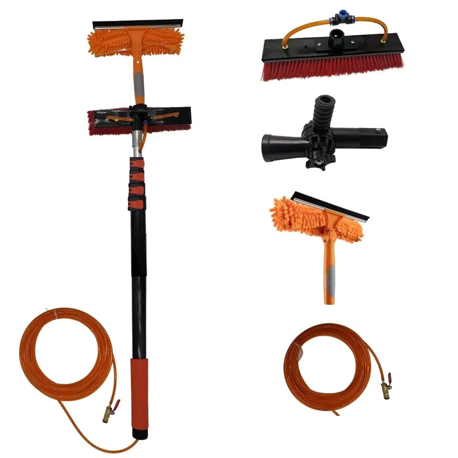 FGJsfhrDTU 16ft Water-Fed Brush with Aluminum Pole Swivel Floor Wiper
