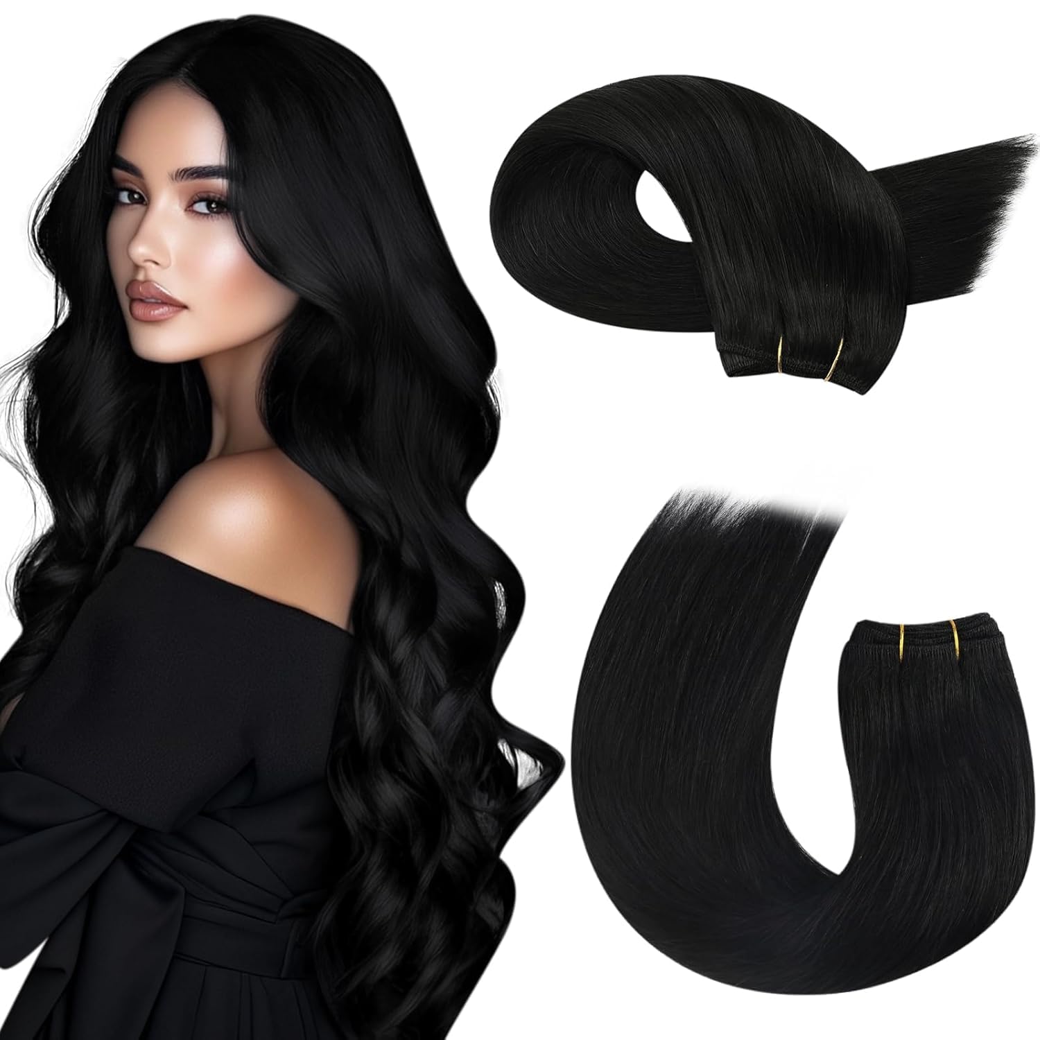 Moresoo Echthaar Weft Extensions Tressen Extensions Echthaar