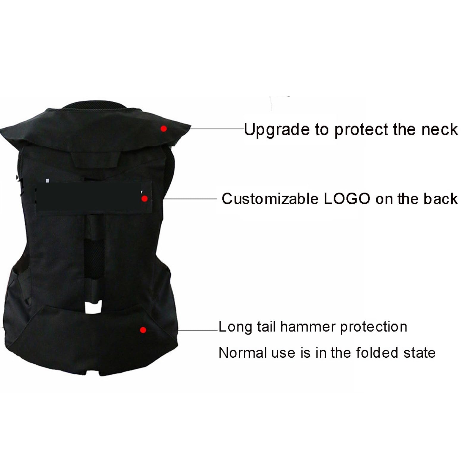 Chaleco de equitación con airbag reutilizable for hombres, mujeres y jóvenes, 0.1S, con protección for cuello, coxis, pecho y espalda.