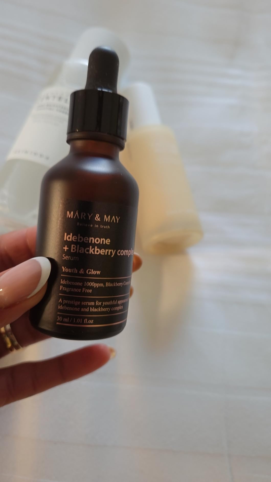 Mary&May Idebenone 1000ppm + Blackberry 20% Antioxidant Face Serum – Gentle Vitamin C Alternative for Fine Lines & Dullness, Fast-Absorbing, Non-Sticky, Fragrance-Free, EWG Verified, 1.01 fl oz