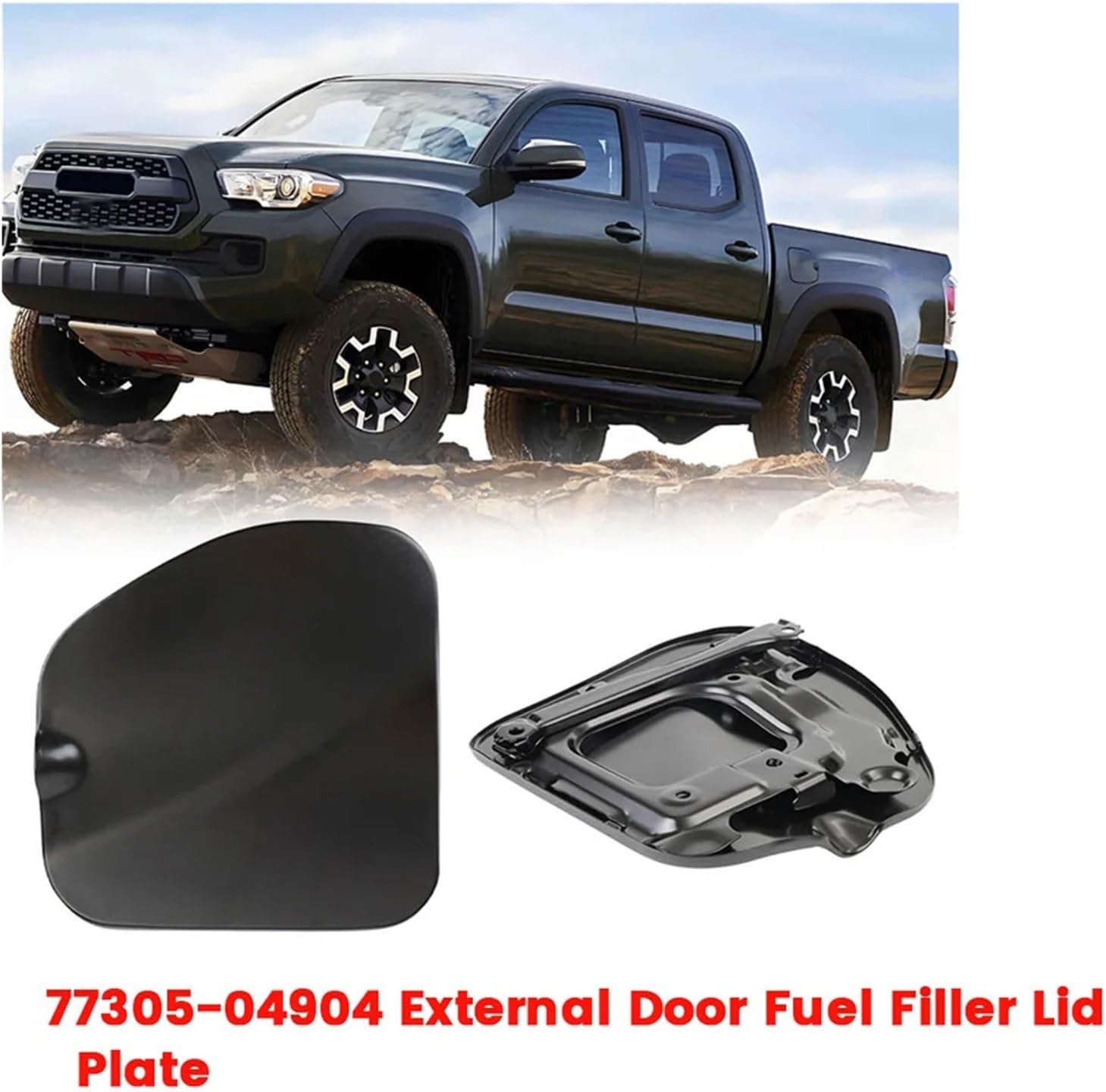 External Door Fuel Filler Tank Lid Trim Plate 77305-04904 Compatible For Toyota