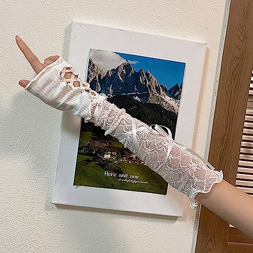 Bridal Lace Gloves Sleeves For Wedding Party White Accessories Fingerless Gloves For Driving4