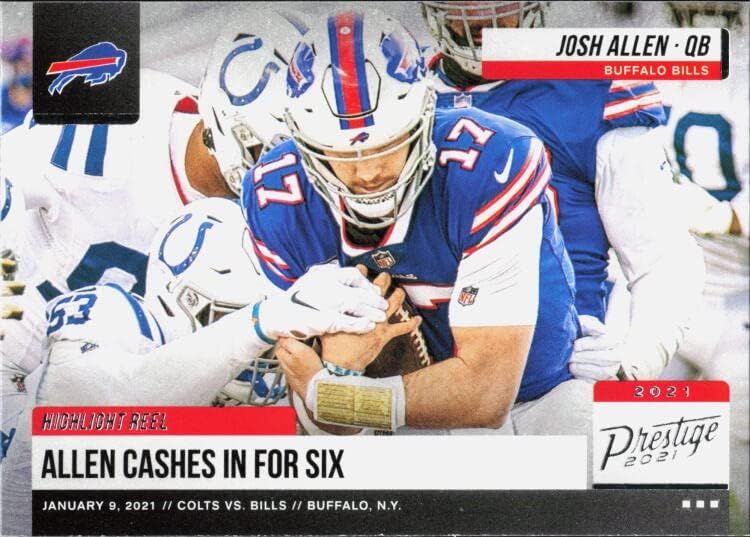 2021 PANINI PRESTIGE HIGHLIGHT REEL #13 JOSH ALLEN BUFFALO BILLS FOOTBALL OFFICIAL TRADING CARD OF THE NFL