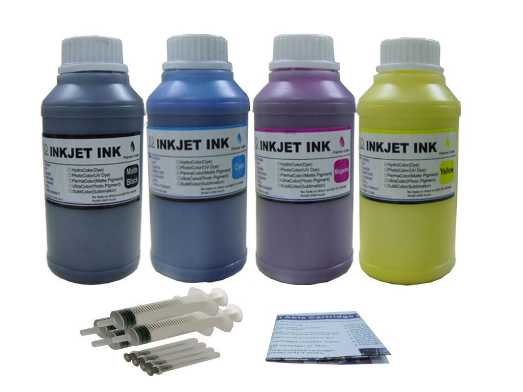 1000ml (4x250ml) Pigment Ink Refill Kit for HP 970 970XL 971 971XL Cartridge OfficeJet Pro X451 X476 X551 X576 Printers