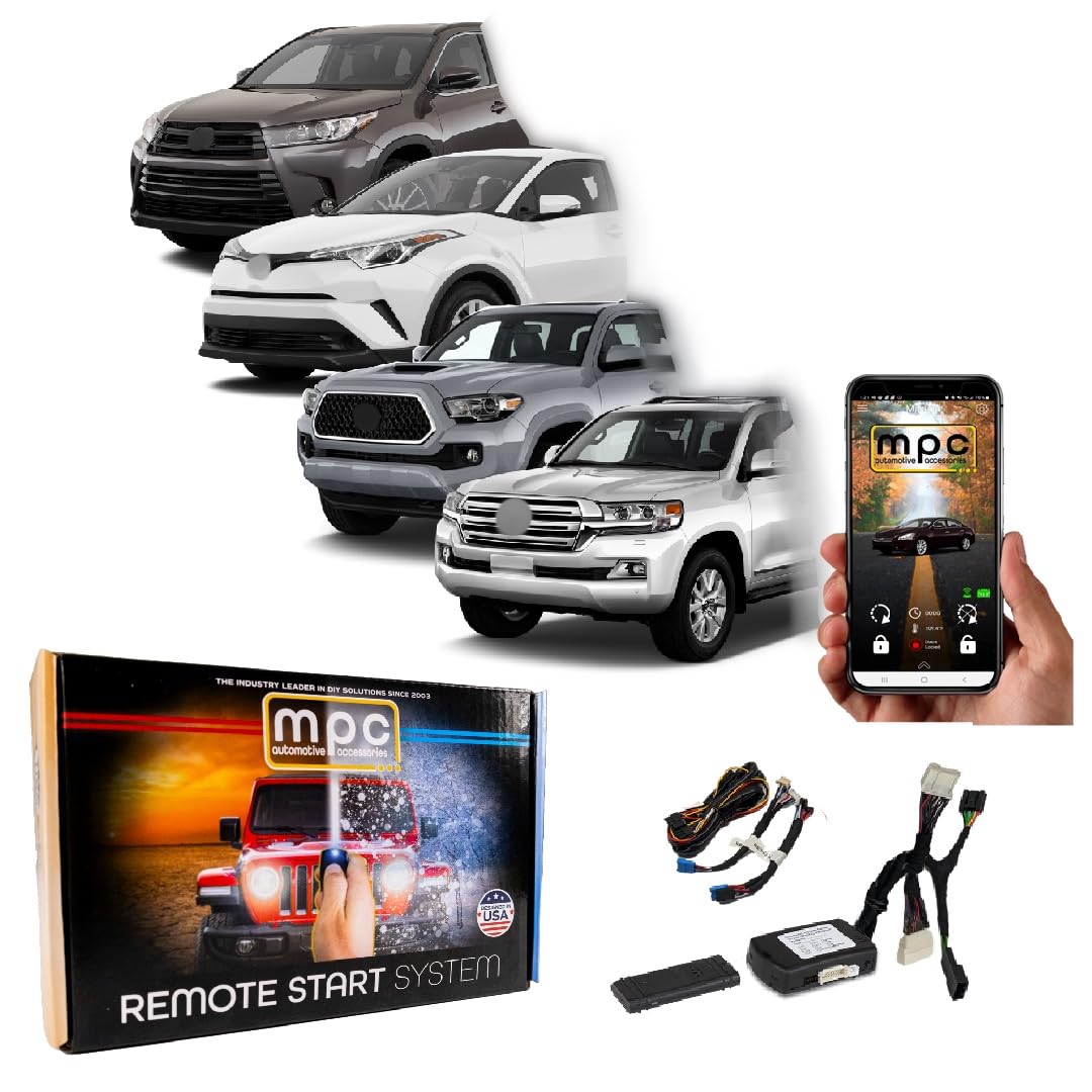 MPC Smartphone Controlled Remote Start for Select Toyota's w/Push-to-Start Ignition - Highlander 2014-19, C-HR 2018-19,Tacoma 2016-19,Land Cruiser 2016-18,Plug-in Installation, Gas only (No Hybrids)