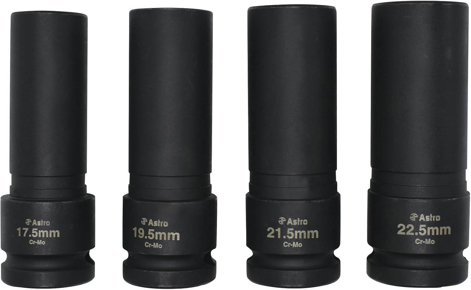 78204 4-Piece 1/2 Drive 1/2 Size Thin Wall Lug Nut Socket Set - 17.5-22.5mm