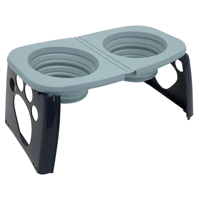 Tigelas elevadas dobráveis para cães SportPet Designs Azul