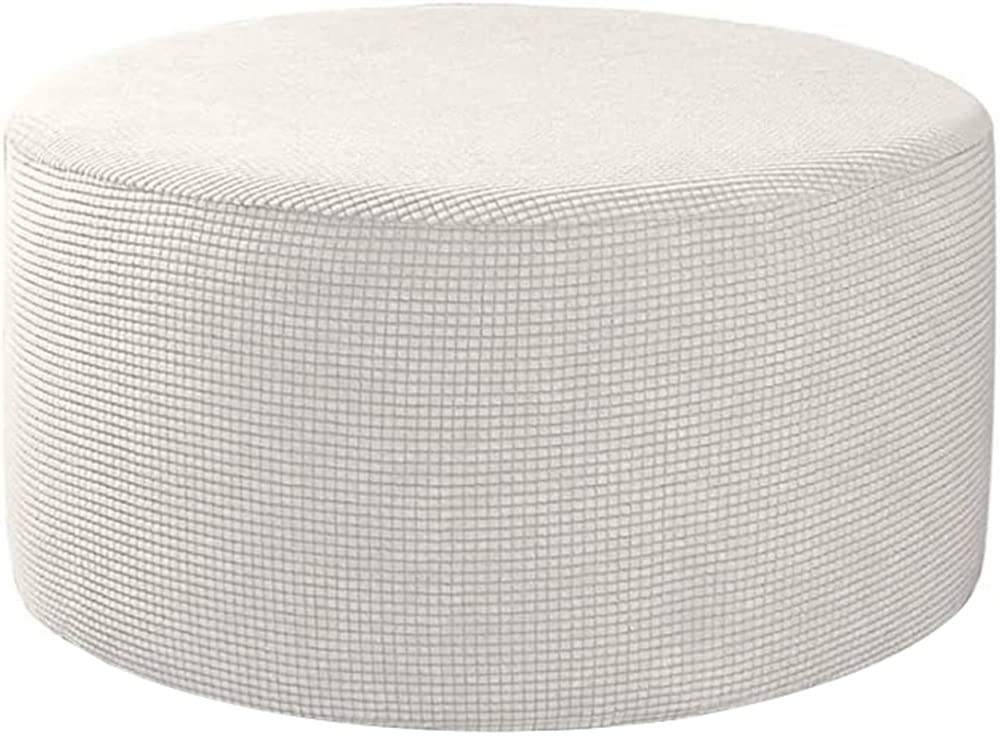 Velvet Ottoman Slipcovers /Cover ，Round Stretch Footstool Cover, With Elastic Bottom ， Modern Dustproof Foot Stool Covers Removable Washable Large Anti-Slip Pouffe Cover ( Color : A16 , Size : 76-104c