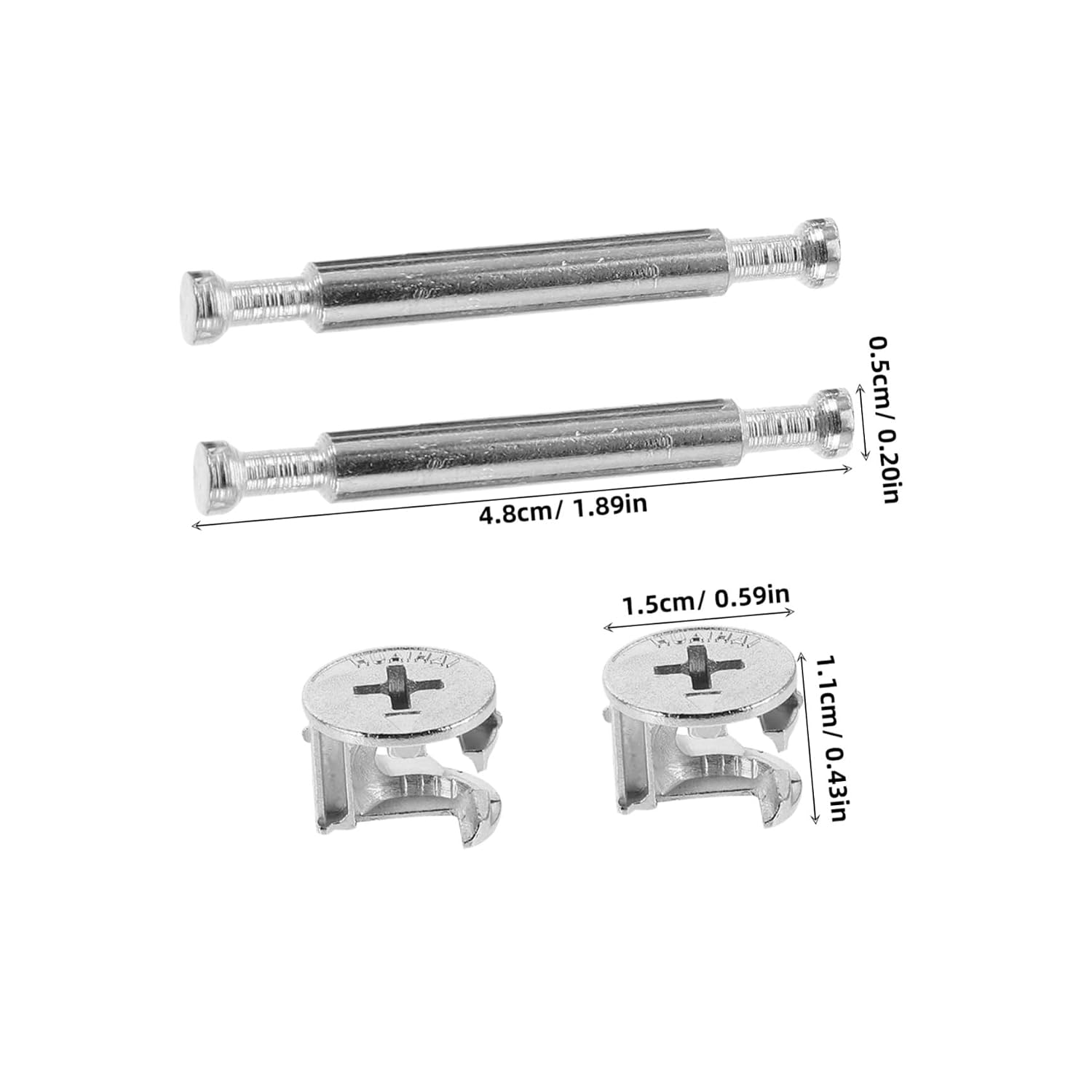 Mikinona 10sets Dual-Head Cam Fittings Dowels and Nuts for Easy Assembly of Cabinet Dressers and Wardrobes Connector for Versatile Furniture Panel Connection