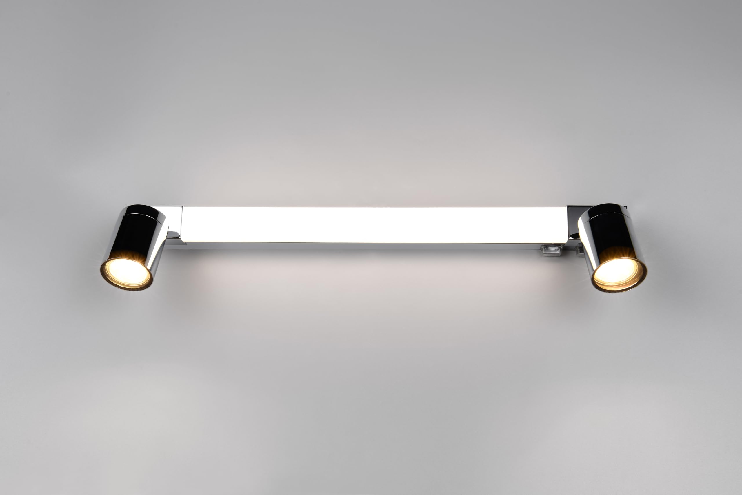 Trio Leuchten Aplique de baño LED ENRICO 281470306, metal cromado, 6,5 vatios LED, excl. 2x GU10, color de luz ajustable