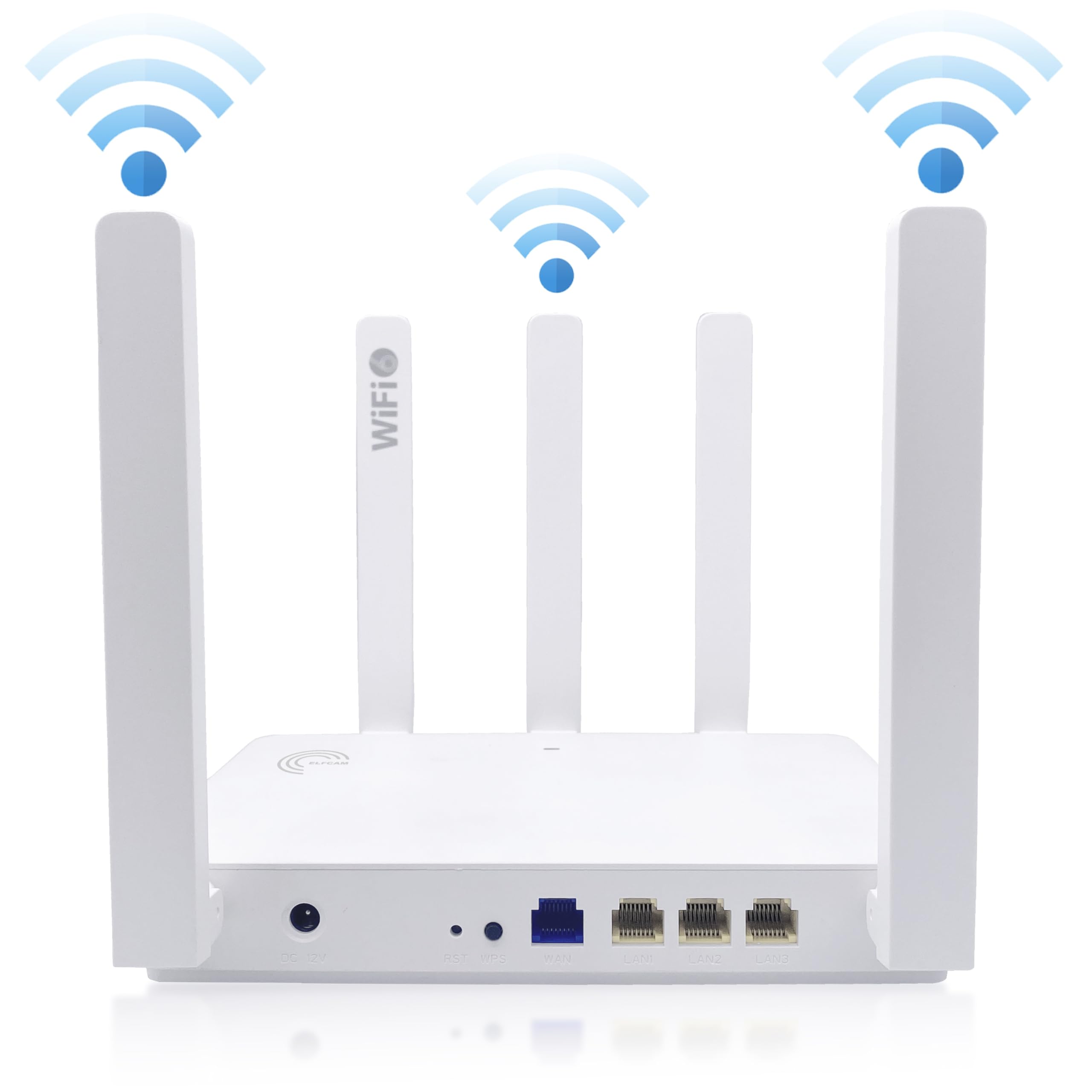 Elfcam® - Sistema Mesh Router WiFi 6 (AX3000), Ethernet Port WAN 2,5Gb RJ45, Dual Band WiFi 6 Mesh Router, fino a 3000 Mbps, ideale per allungare il tuo Freebox Ultra e Orange Livebox 6