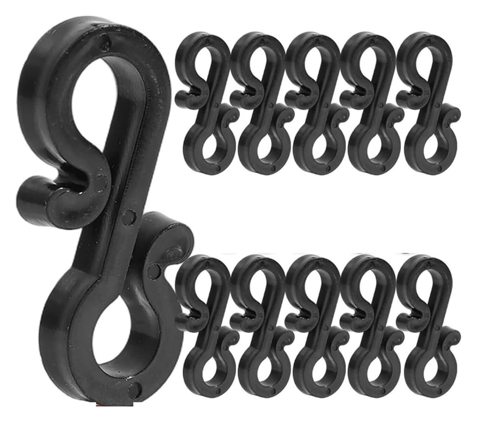 DQZRTUECA Black Plastic Gutter S-Hook 3.6x1.6 cm 10-100 pcs(30pc)