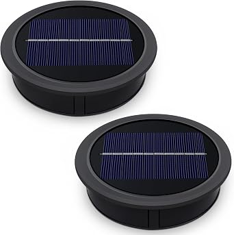 Solar Light Replacement Top 10.5cm 4.13inch for Outdoor Lanterns, 1200mAh, IP44 Waterproof Warm White Light, Large Replacement Solar Top Unit Panel for Outdoor Garden Lantern Lamp, 2PCS [Energy Class E]