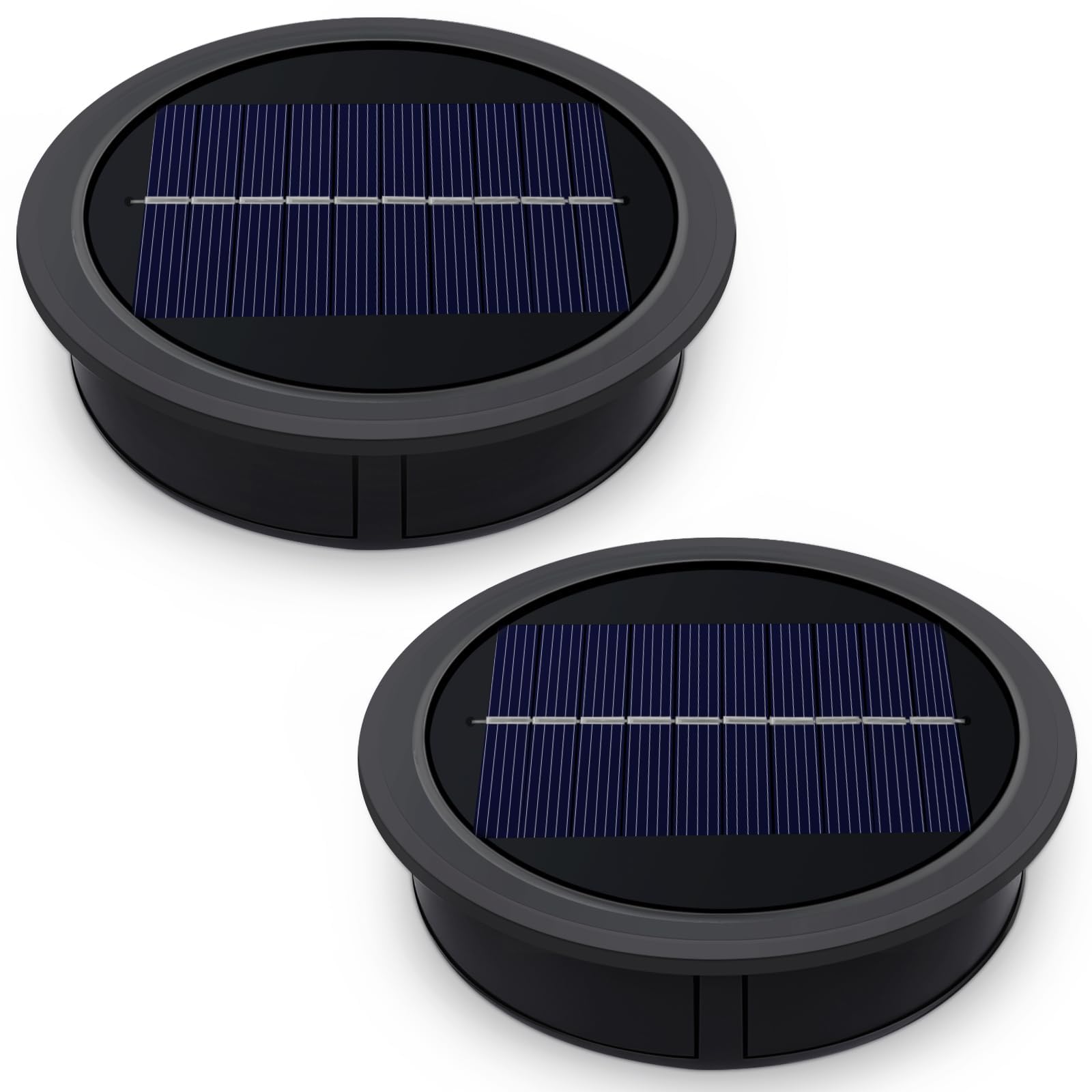 Solar Ersatzdeckel 10.5 cm für Solarlaterne, 3.7V 1200mAh, IP44 Ersatzmodule Solarlampen Warmweiß Licht, LED Solarleuchten Ersatz Top für Außen Garten Laterne Gartendeko, 2 Stück