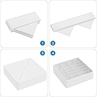 Vista 7 de Classical Leather Sock Underwear Drawer Organizer clothes, Closet Dividers，64 Cell (16+24+24) Foldable Leather Storage Box for Panties, Ties