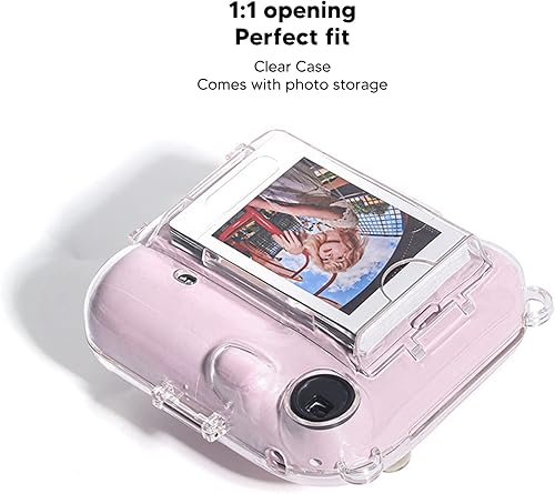 Miniatura 3 de Funda transparente para cámara Instax Mini 12, bolsa protectora de PVC transparente con bolsillo para fotos, para accesorios Instax Mini 12, correa