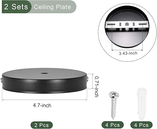 Miniatura 2 de YOKIVE Kit de 2 piezas de toldo de luz, aplique de pared, accesorio de luz de fijación, ideal para oficina en casa (negro, 4.7 x 0.71 pulgadas)
