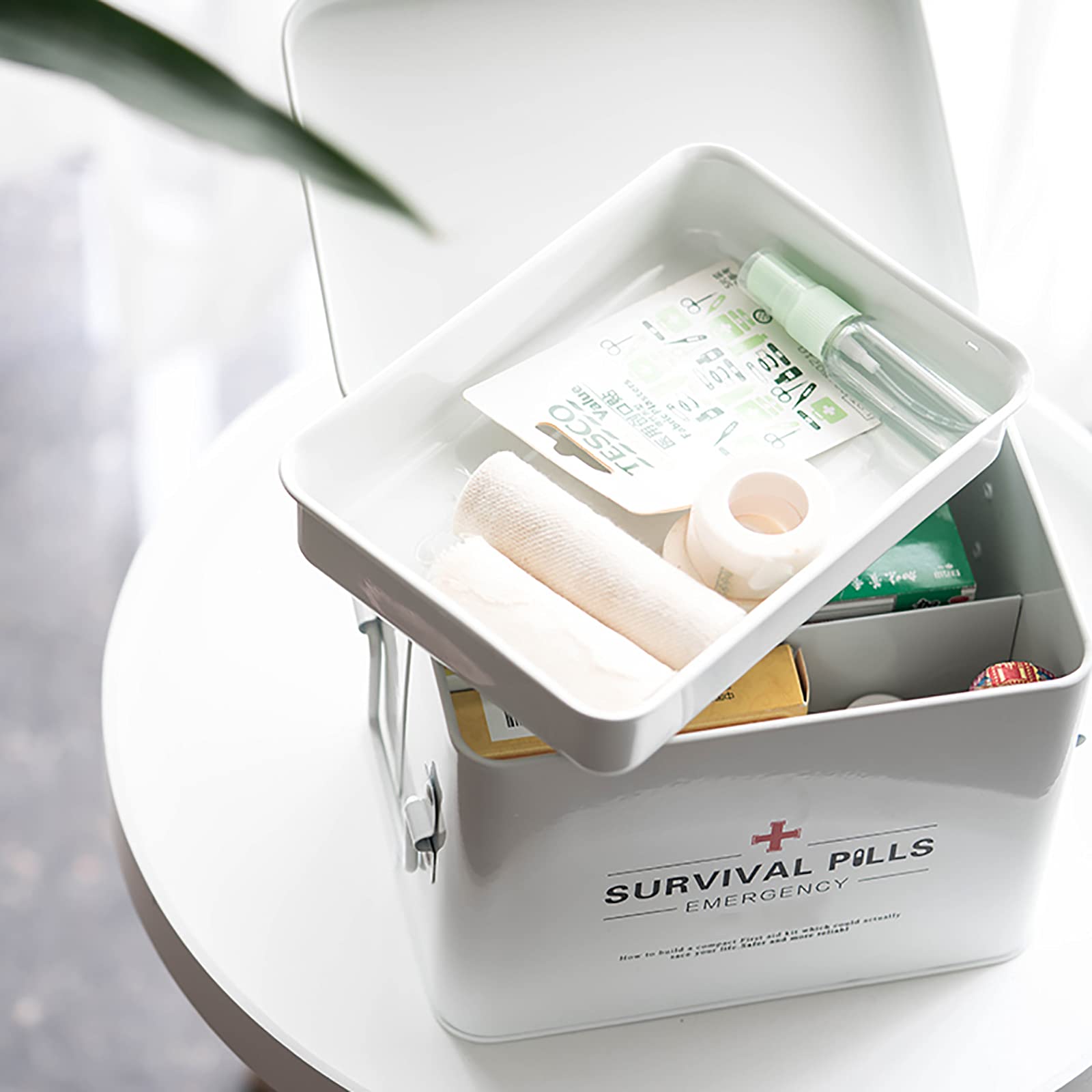 TrUkd Medizin-Aufbewahrungsbox, Behälter, tragbar, Erste-Hilfe-Set, Familien-Aufbewahrungsbox, Organizer, Medizintruhe, Aufbewahrungsbox, medizinische Box