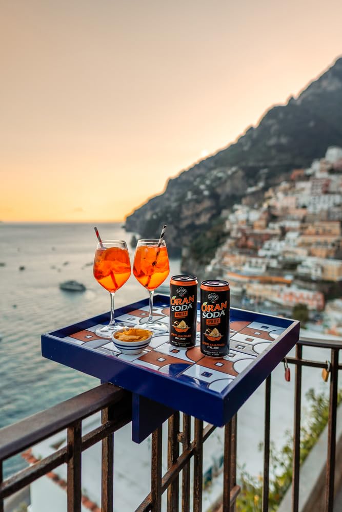 ORAN SODA SPRITZ (24x330ml) - Italienische Limonade von FONTI DI CRODO mit natürlichem Quellwasser & Bitterorange. In Einwegdose ohne künstliche Zusätze, alkoholfrei - Ideal für Aperitif & Cocktails