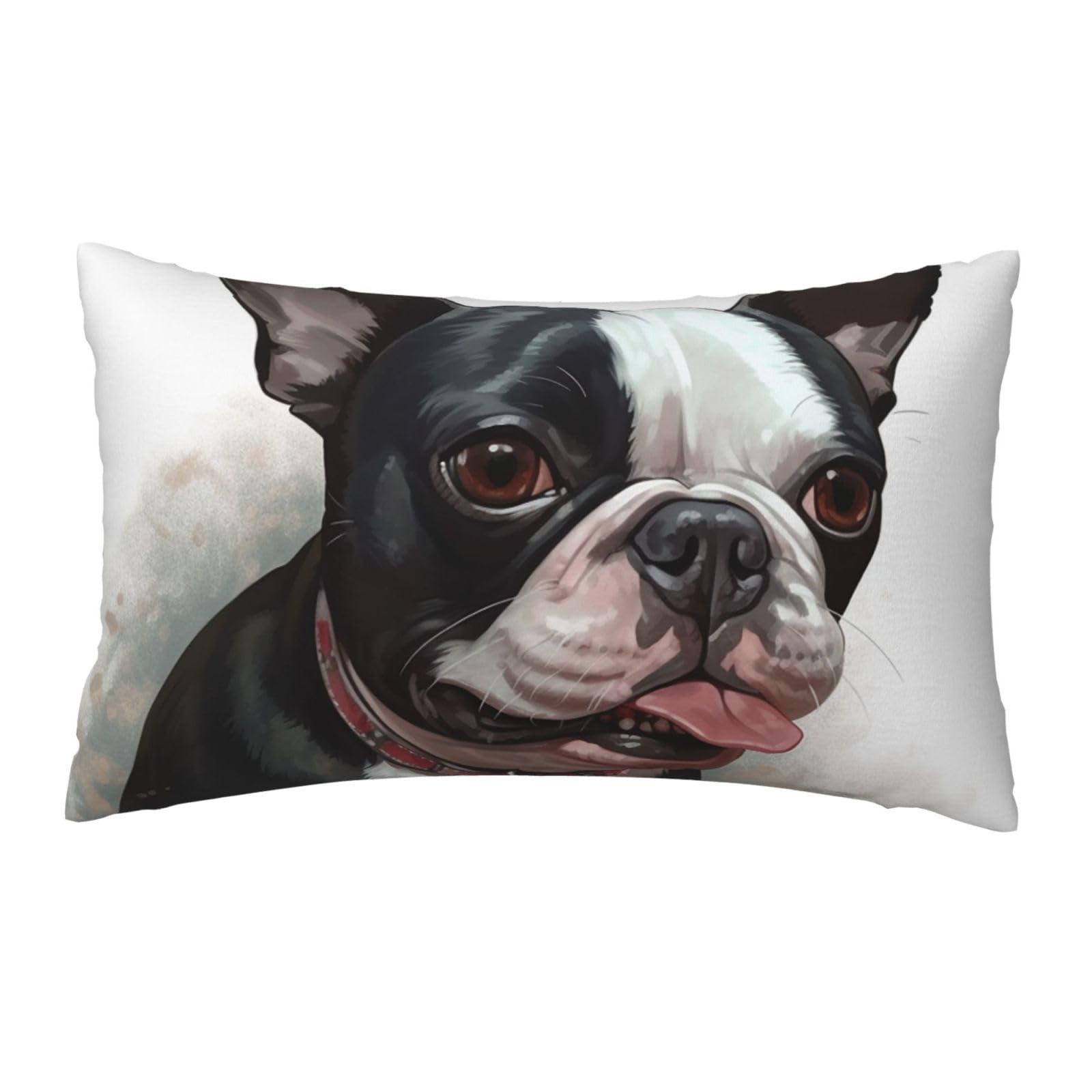 FodPand Luxury Velvet Pillow Cases 12 x 20 inch Super Soft Decorative Throw Pillow Covers - Boston Terrier Pillowcases Modern Lumbar Cushion Cases for Couch Sofa Bed Pillow Shams