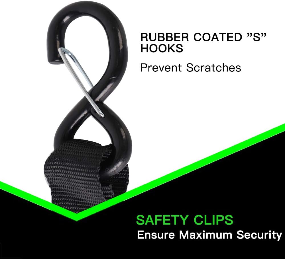 XSTRAP STANDARD 2Pk Heavy Duty Motorcycle Ratchet Tie Down Straps, 1.5" x 6' Safety Clip Hooks & Soft Loops, Cargo Accessory Securing Motorcycles, Dirt Bikes, Kayaks, Atvs, Utvs, Landscaping Equipment : Tools & Home Improvement