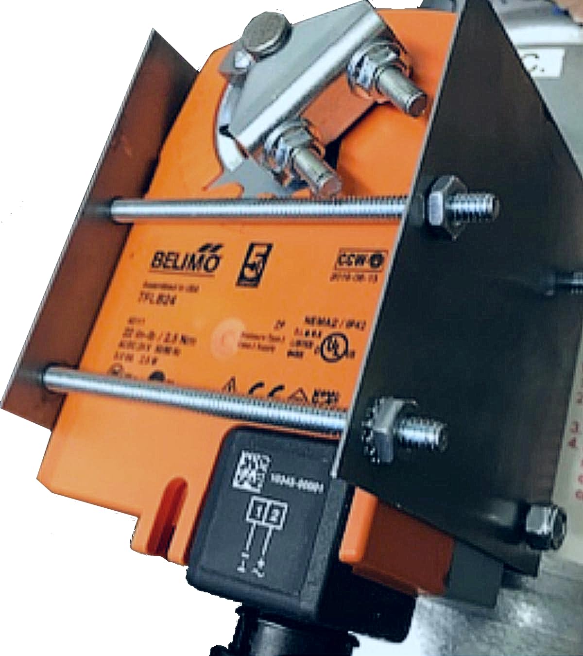 RetroZone Belimo TFLB24 retrofit Damper Motor Adapter kit for DuroZone 35141, EWC, and Other Brand dampers Using a Slotted 7/32