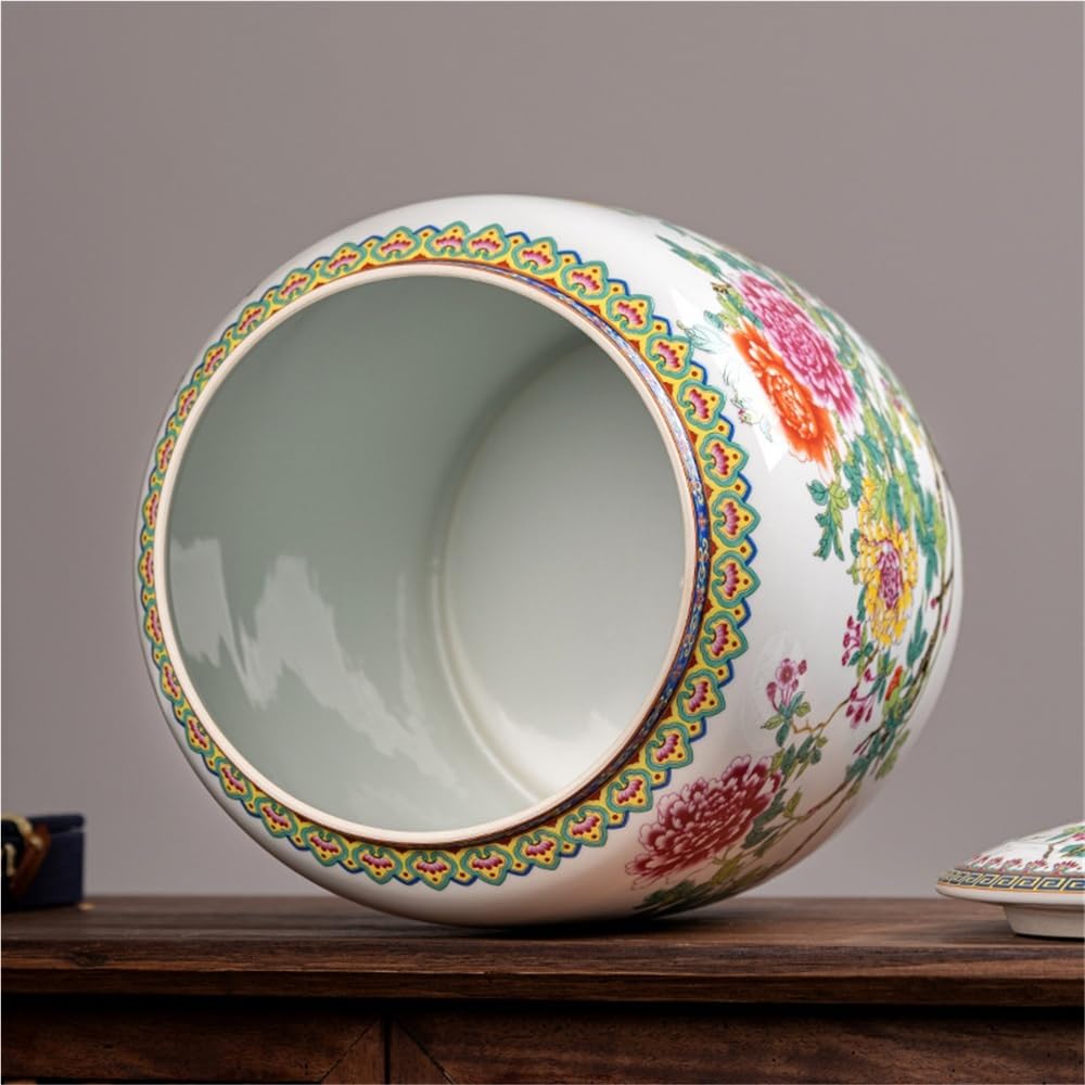 Latas De Té Frascos for almacenar té a granel en el hogar, frascos de arroz de cerámica con tapas, barriles sellados for arroz y harina, frascos for almacenar granos Tarro Para Guardar Té(A)