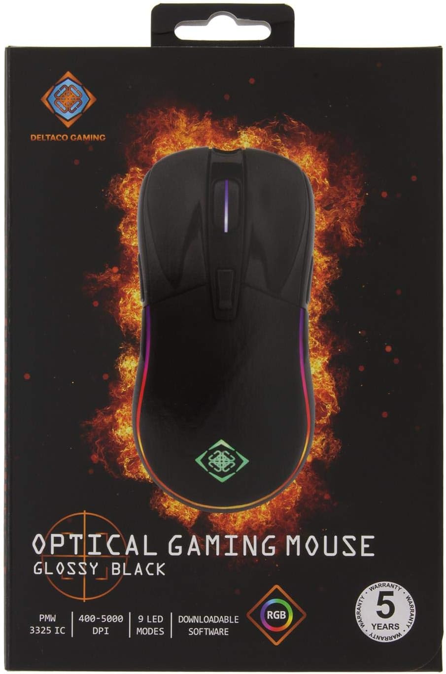 DELTACO GAM-085 Optical Gaming Mouse product packaging