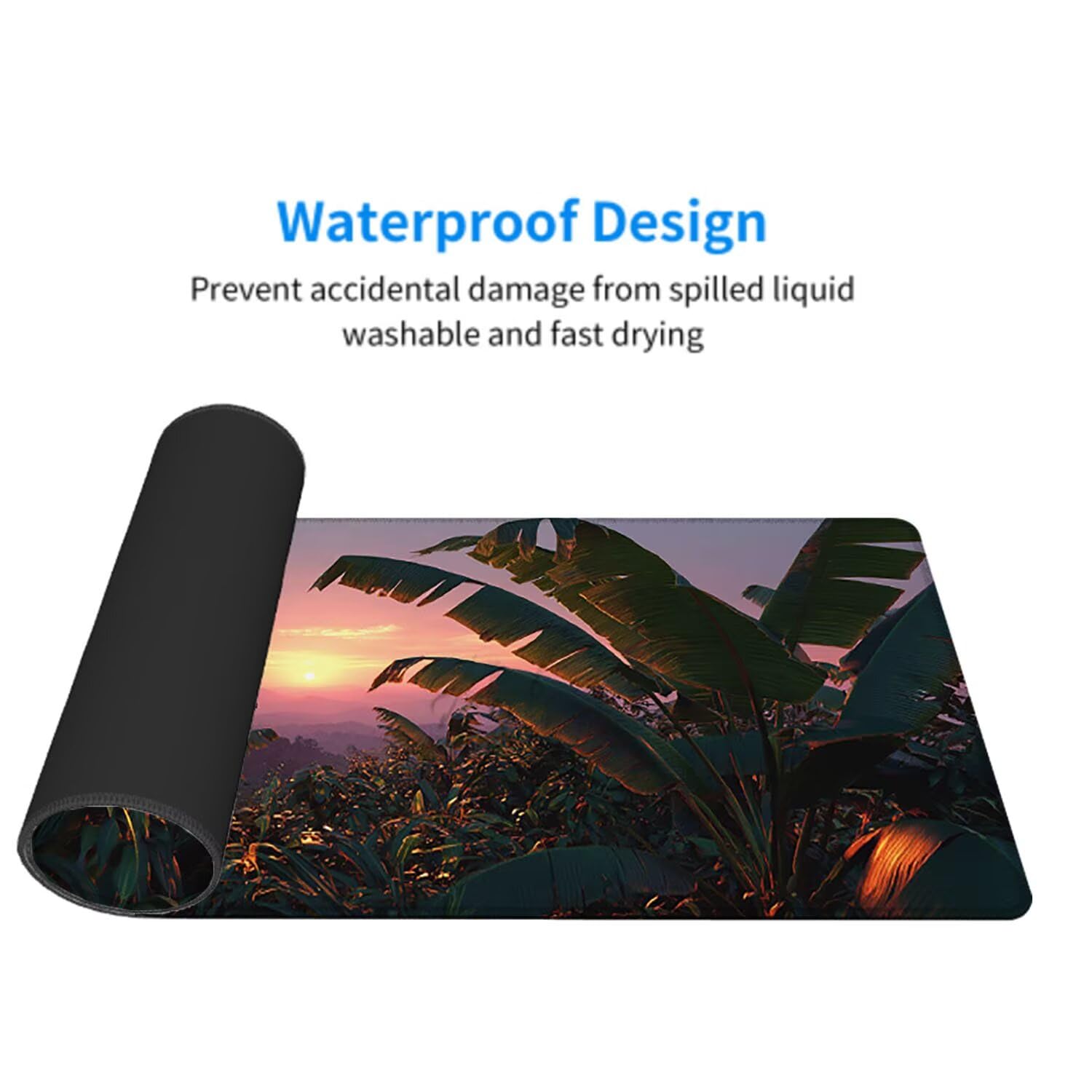 Podkładka pod mysz z zachodem słońca podkładka pod mysz biurową XXL do gier 1200 x 600 x 3 mm podkładka pod mysz gumowa podkładka krajobrazowa duża podkładka pod rękę gracz akcesoria PC, do klawiatury