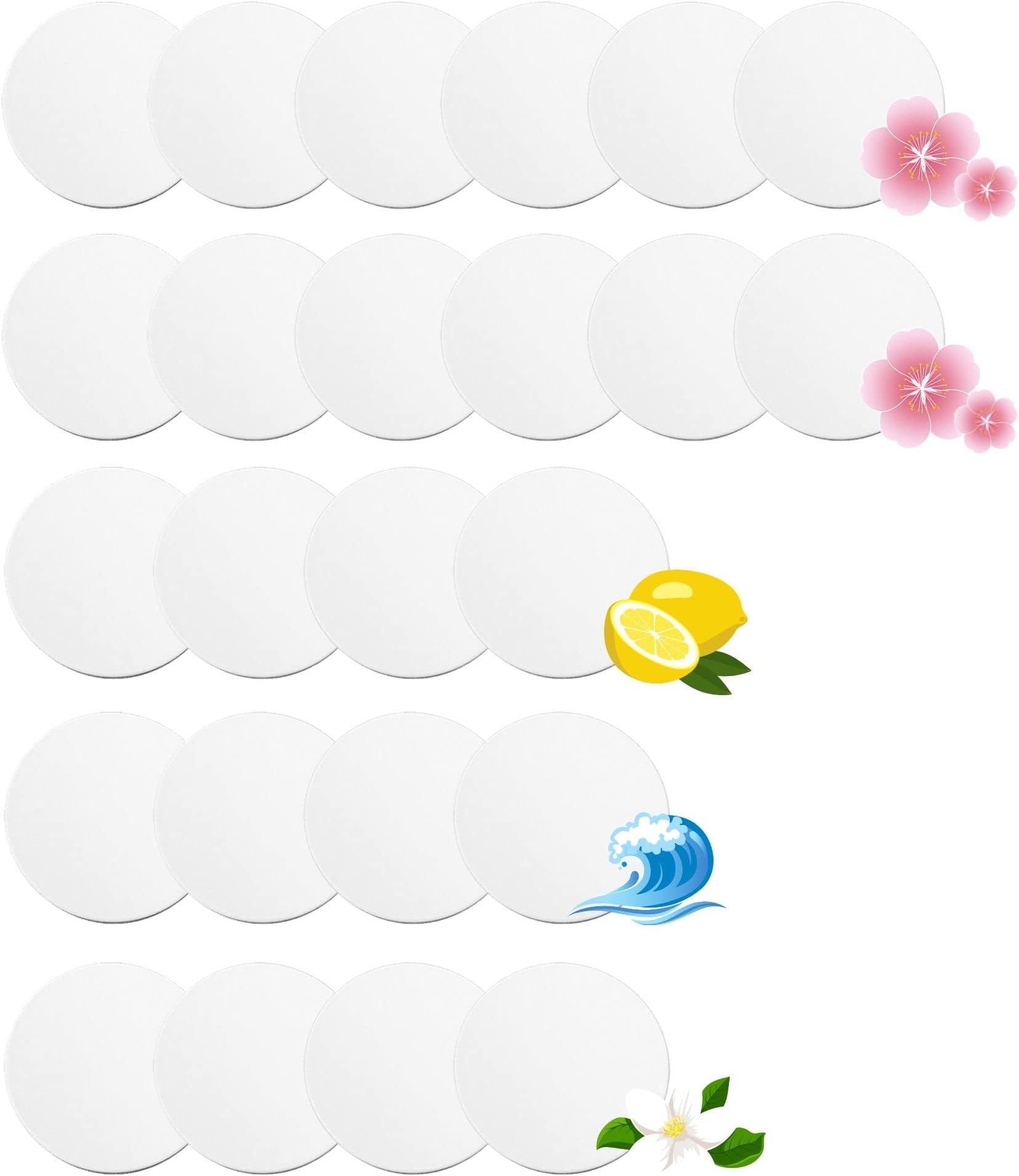 24 Pack Steam Mop Fragrance Discs for Bissell Powerfresh and Symphony Series, Including 4 Different Scent Discs (12 Spring Breeze, 4 Lemon, 4 Jasmine, 4 Ocean Breeze)