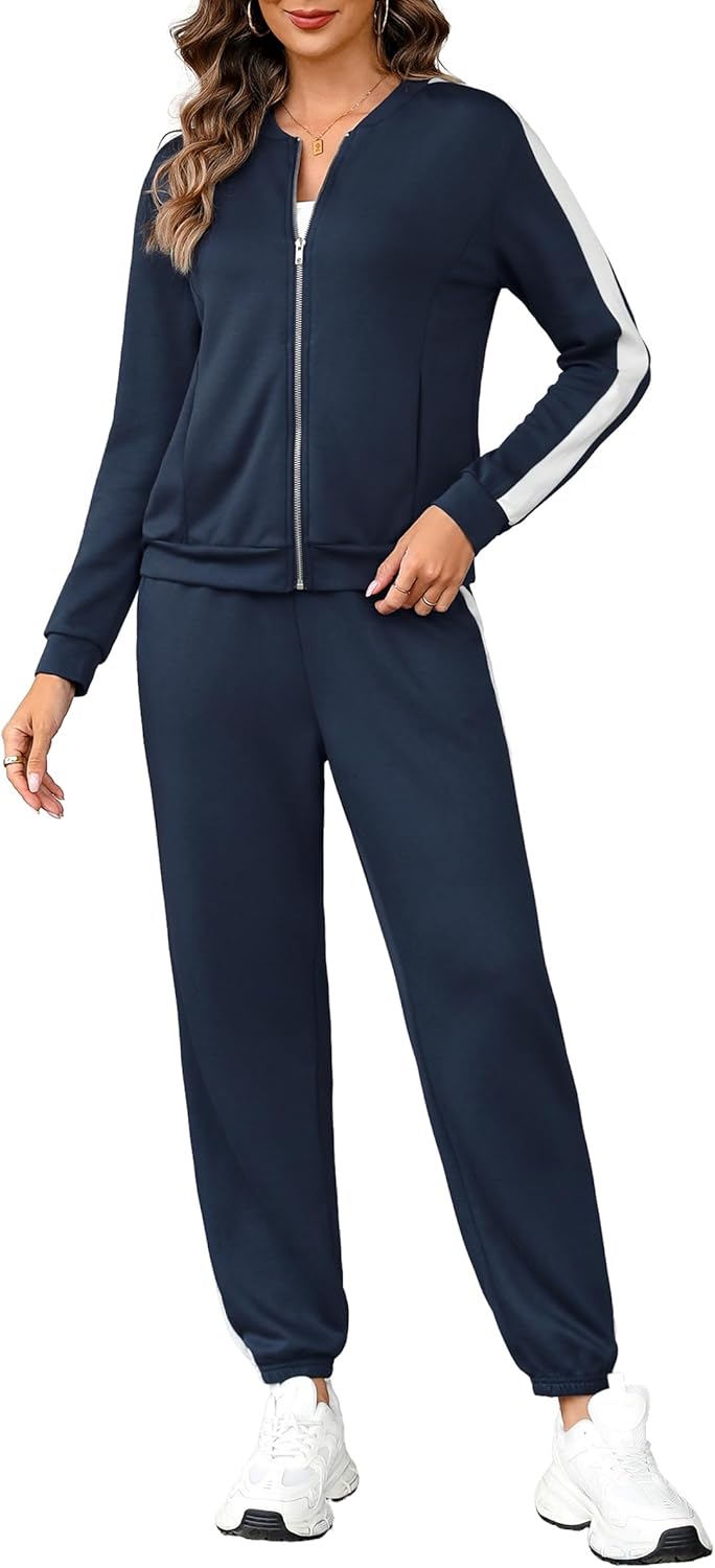 Totatuit Women's Tracksuit Sets 2 Piece Outfits Long Sleeve Zip Up Sweatshirt Long Pants Jogger Lounge Sweatsuit Sets