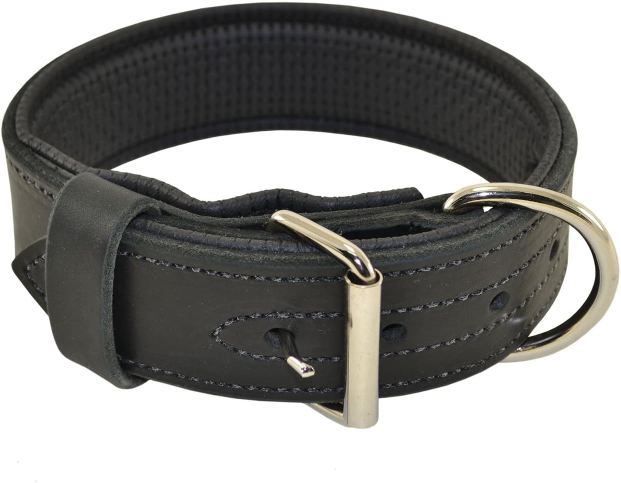 Ray Allen Ultimate Padded Leather Agitation Collar (2" x 20", Black w/Handle)