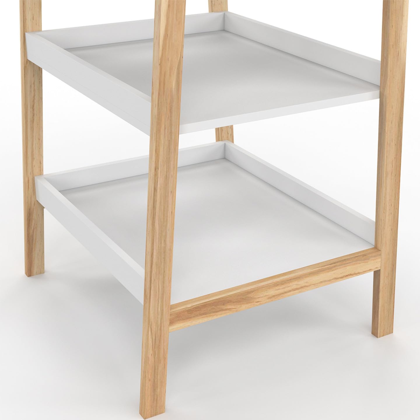 IDMarket - Table à Langer MAHE avec 2 étagères façon hêtre et Blanc