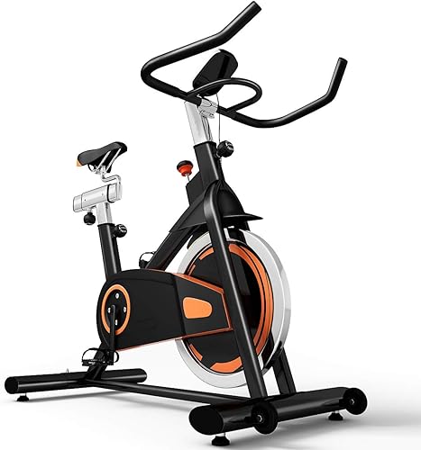GYMAX Bicicleta de ciclismo de interior, bicicleta estática con monitor LCD, volante de 30 libras resistente y cómodo cojín de asiento para
