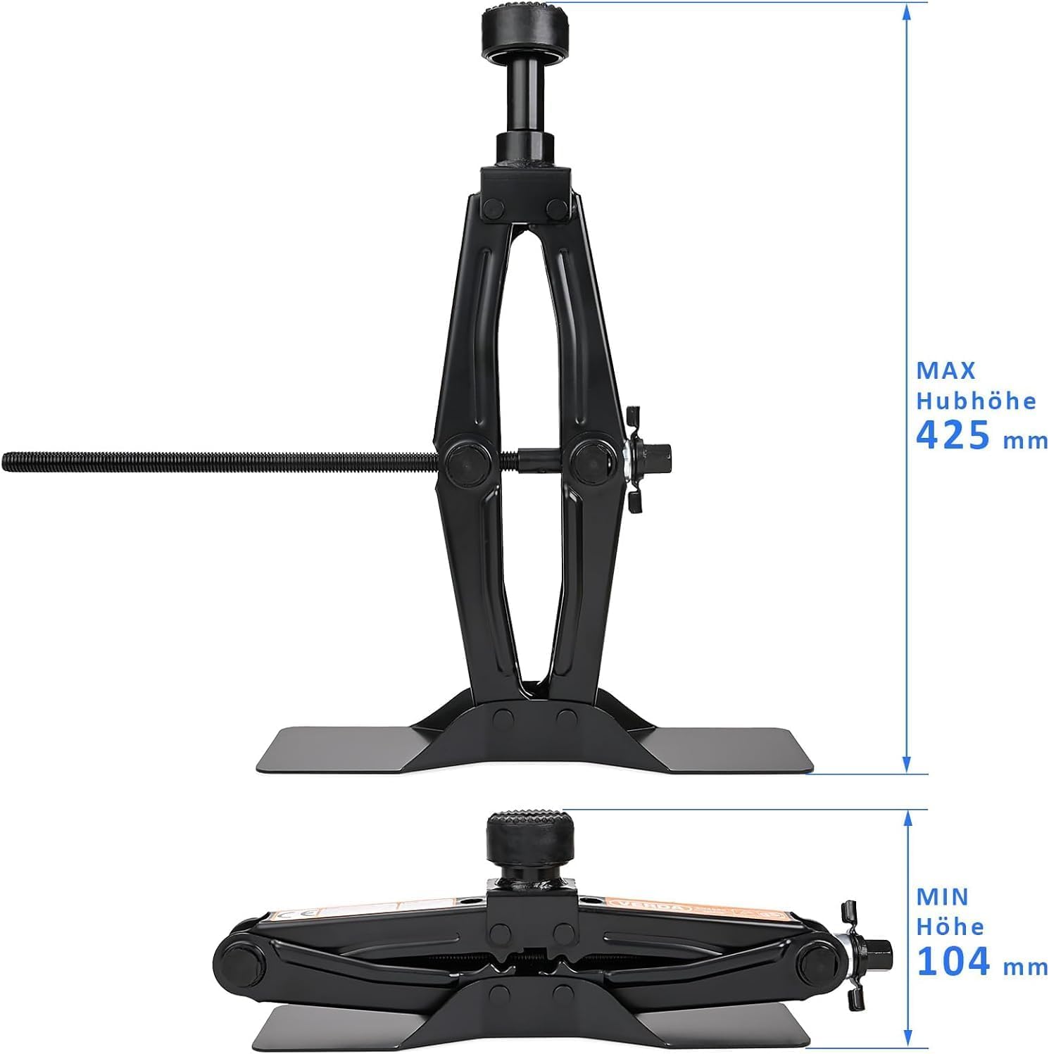 Cric losange, 2T, 104-425 mm, kit de cric de voiture avec cliquet, colonne en acier et caoutchouc, plaque en acier élargie, cric portable pour voiture, monospace, SUV SN4568