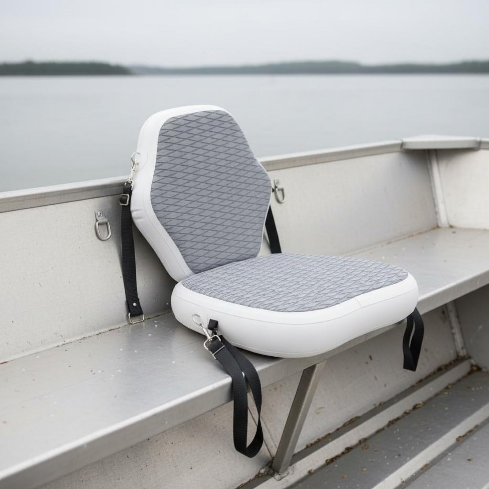 Amagogo Asiento de Kayak Inflable con Respaldo Cojín Silla y Soporte Estructura Estable con Superficie Texturizada Cuatro Correas Regulables y Ganchos Diseño