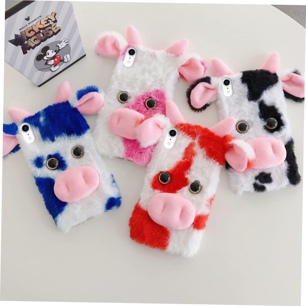 OSALADI 3stücke Fluffy Plush Cow Handyhülle Aus TPU Und Plüsch Kompatibel Mit rutschfest Stoßfest Süßes Cartoon-Design Idealer Schutz Für Unterwegs Langlebig Und Praktisch