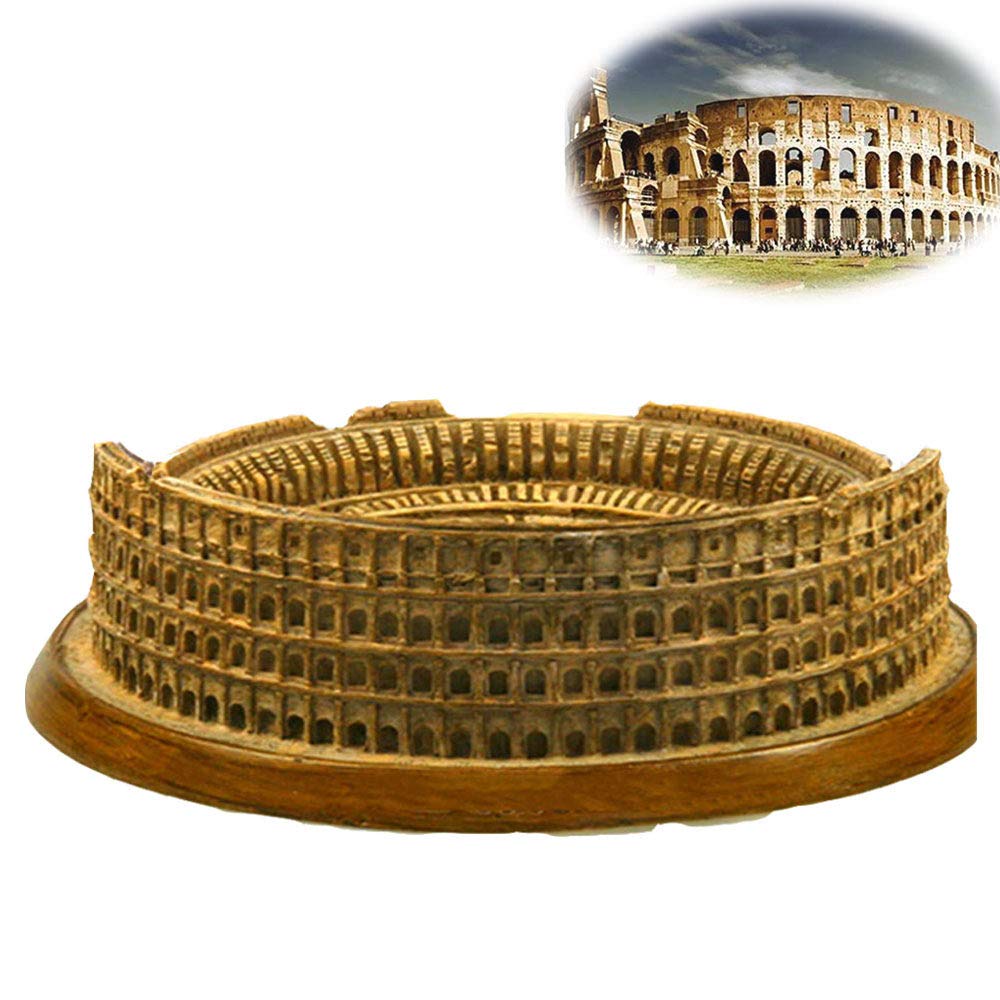 suneagle Home Decorations, Colosseum, Architectural House Model Decorations, Decorative Collections Small Sculptures, Tourist Souvenirs, Sculptures （13 ×13× 4 cm ）,13cm×13cm×4cm-Yellow