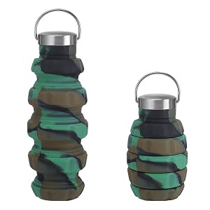 500ml Collapsible Water Bottles Silicone Motivational Bottle with Carrying Loop Travel Water Bottle for Sports Outdoors Reusable Water