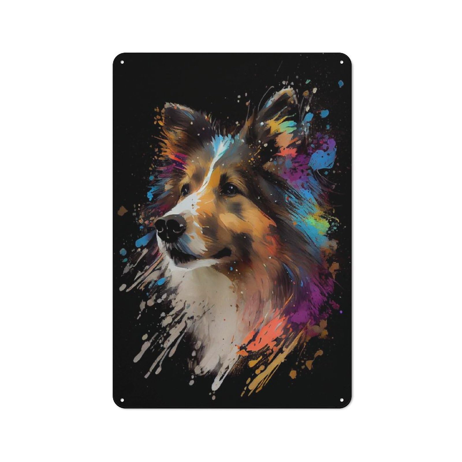 Junmoney Shetland Sheepdog Mini Col Vintage Metal Sign 30X20cm For Bar Or Restaurant, For Vintage Wall Decor Fans, For Living Room And Hallway Decor