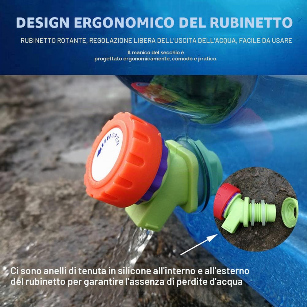 Starnearby Tanica per Acqua con Rubinetto, Serbatoio per Acqua Potabile, Contenitore per Acqua da Campeggio, Bidone Acqua con Rubinetto di Ricambio, Tubo e Spazzola per attività all'aperto