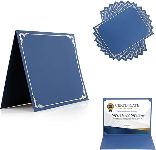 Kit de carpetas de papel de certificado, Azul