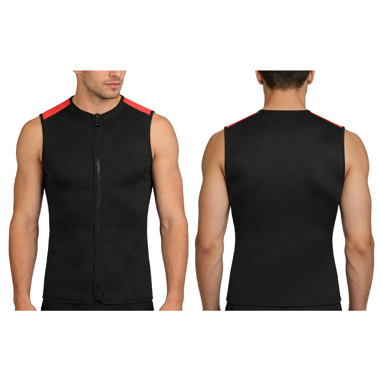 doorslay Gilet da uomo senza maniche, con cerniera frontale da 3 mm, in neoprene, per nuoto, snorkeling, surf, immersioni - 2
