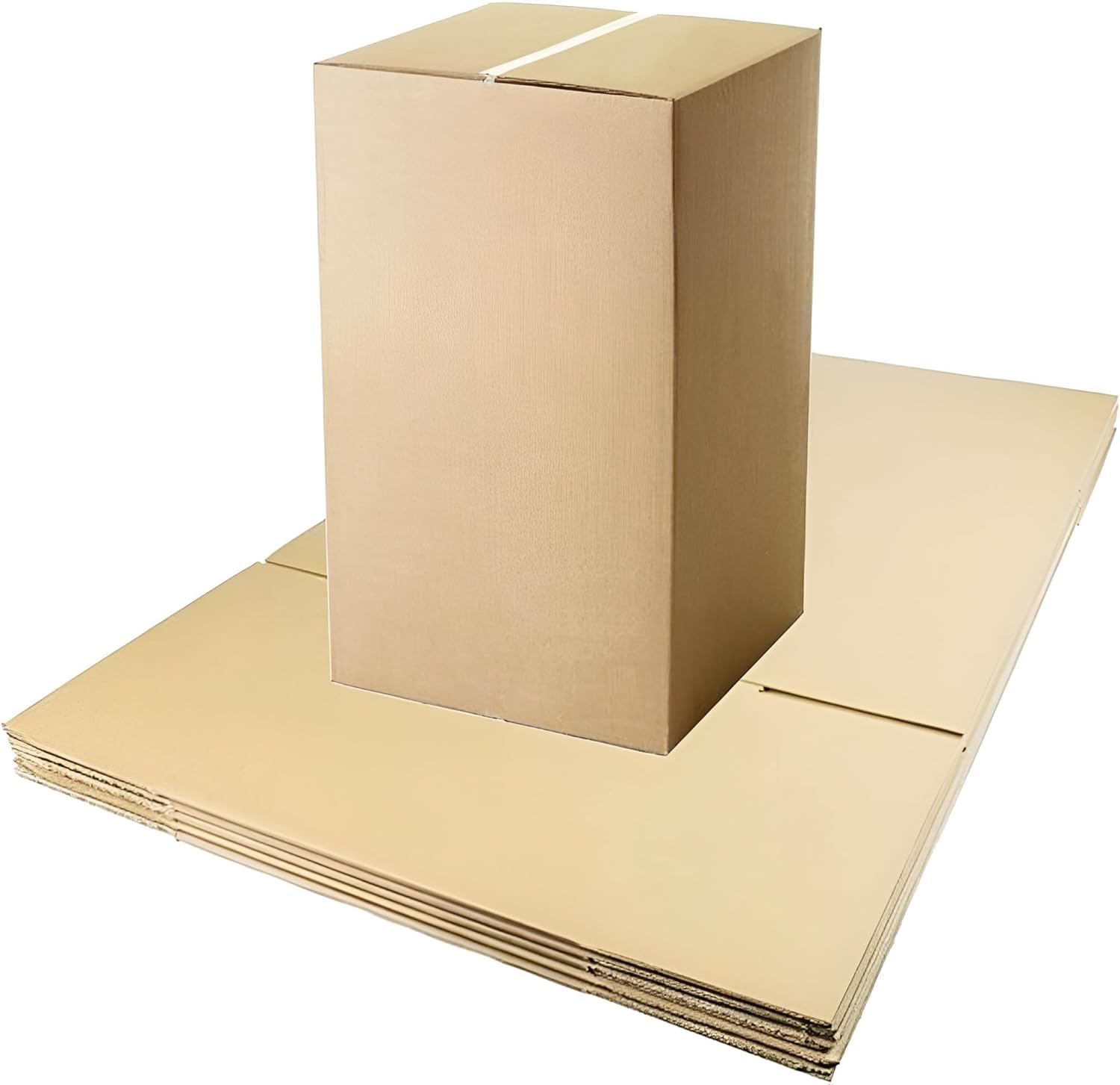 5-Pack Extra Large Double-Wall Cardboard Moving Boxes - 45cm x 45cm x 70cm, Heavy-Duty 5-Ply Storage & Shipping Boxes
