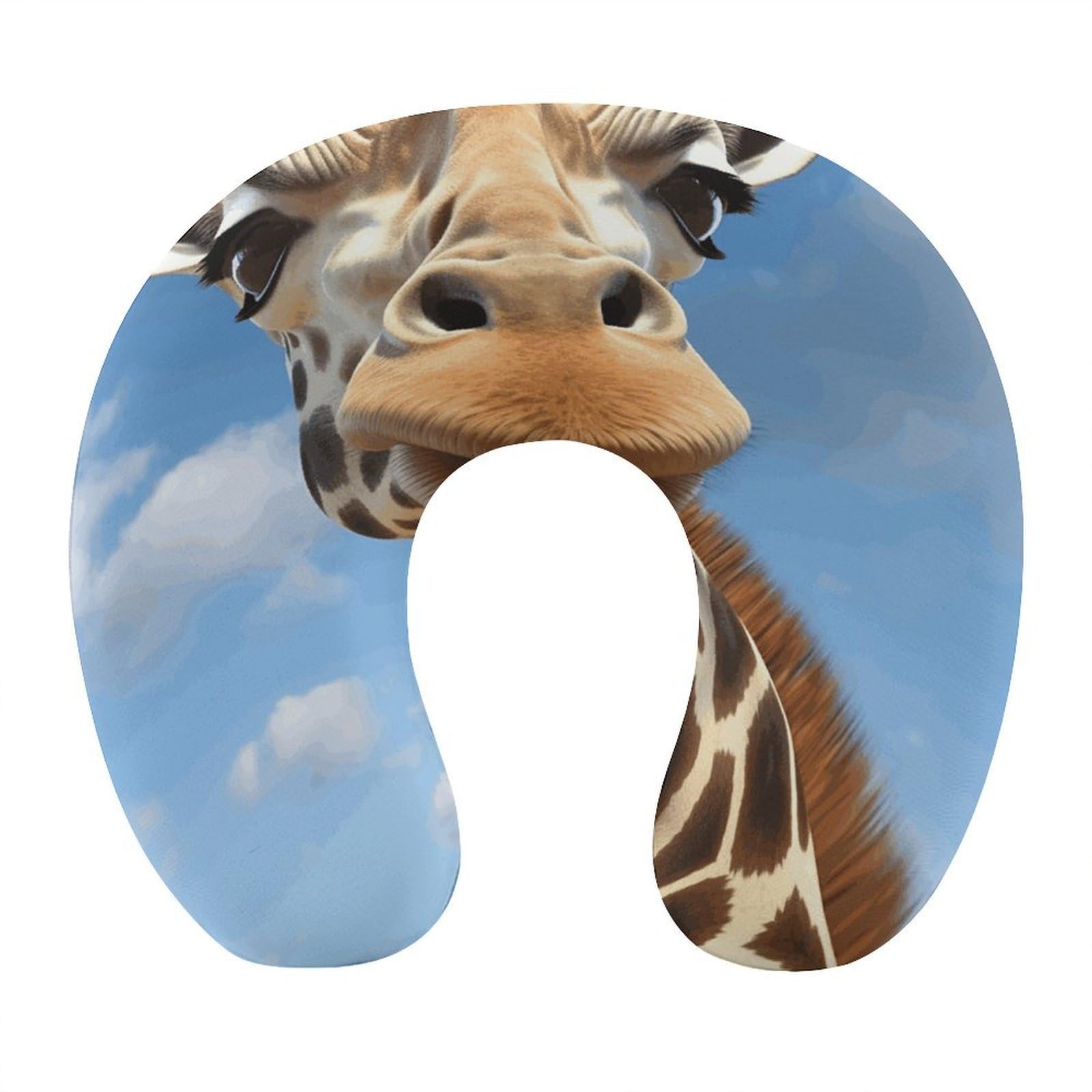 FekiLoot Funny Giraffe Travel Pillow,U Shaped Office Napping Pillow Support Neck and Head Comfortable Travel Neck Pillow U Shape Sleeping Essentials for Long Haul Flights