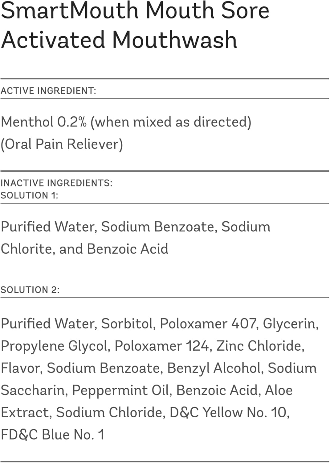 SmartMouth Mouth Sore Zinc Activated Oral Rinse 10.82oz, 2 Pack