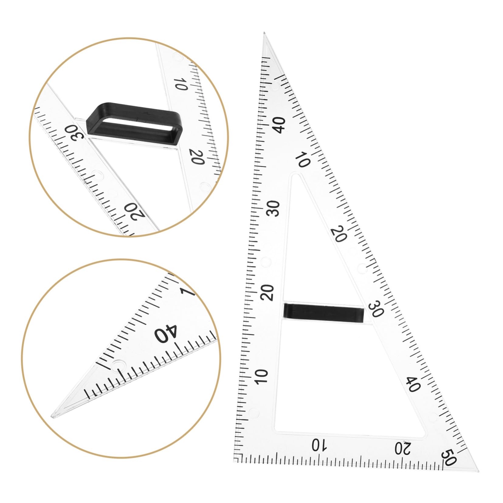 Magnetisches Dreikantlineal durch Magnetisches Design mit 60-grad Winkelmesser aus Abs Transparentes Zeichenlineal Verhindert Verlust für Mathematikunterricht und Physik