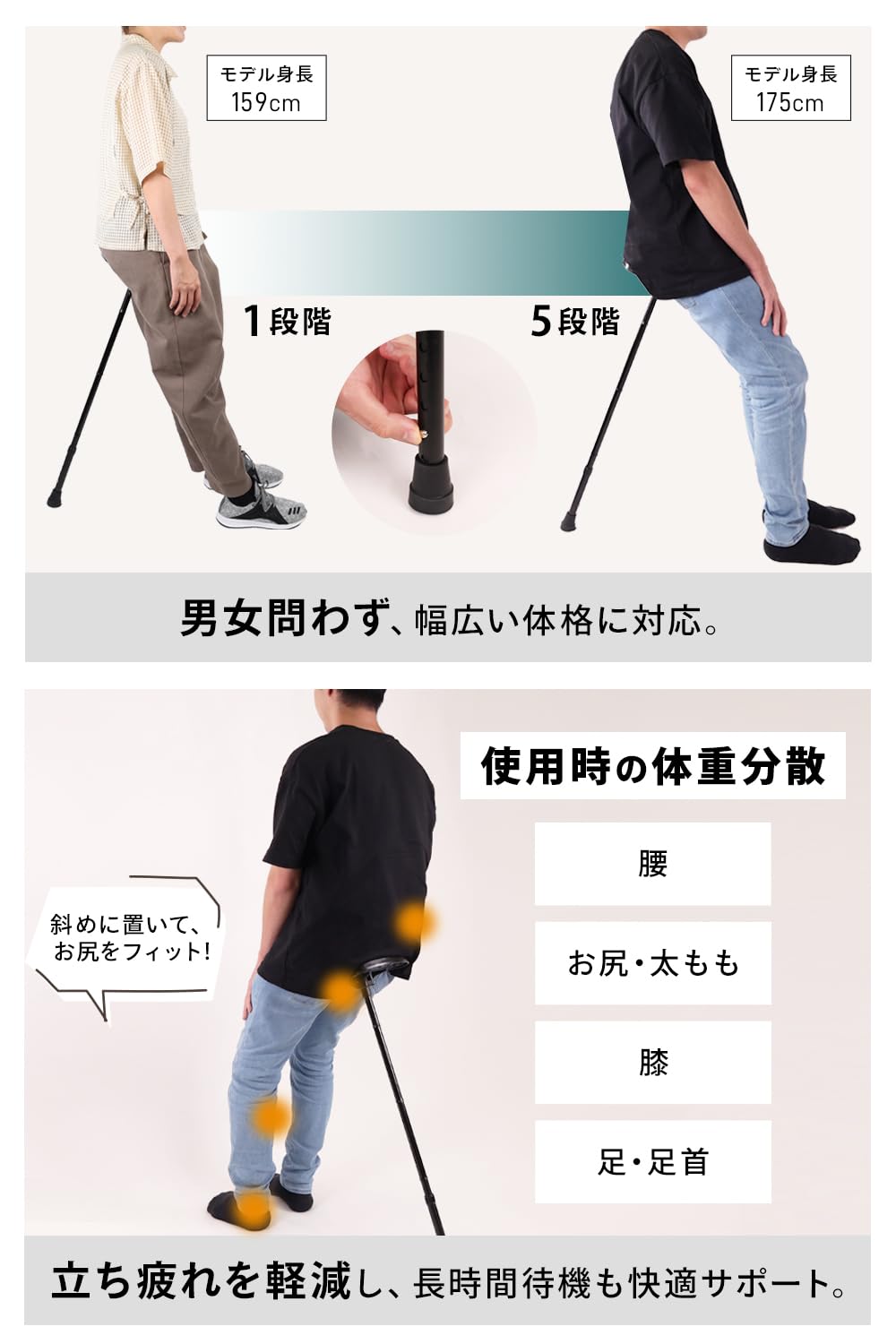 Amazon.co.jp: [MRG] 折りたたみ杖 ステッキチェア 2way 軽量